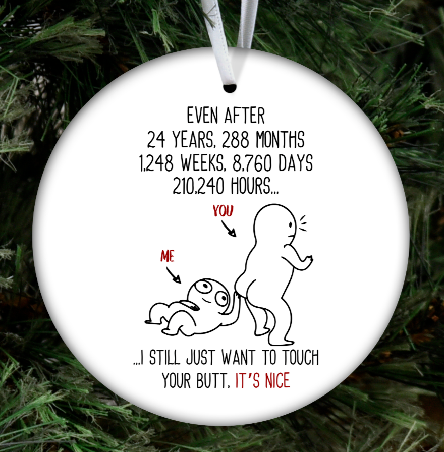 24 Year Wedding 24th Anniversary Christmas Tree Ornament Gift For Husband  Wife