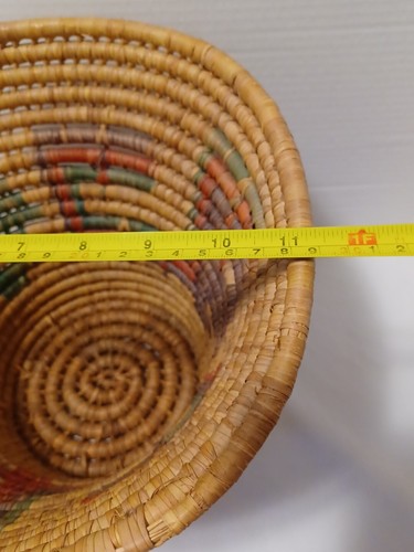 Vintage Hand Woven Coiled Waste Basket - Picture 9 of 11