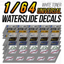 1/64 Scale LICENSE PLATE Custom White Toner Universal WaterSlide Decal for Hot