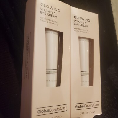 2x Global Beauty Care Glowing Vitamin C Eye Cream W Niacinamide AHA's Vit. E