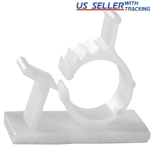 25x Kabelclips selbstklebend Kabelmanagement Organizer Kabelhalter 0,5" Klemme weiß - Bild 1 von 3