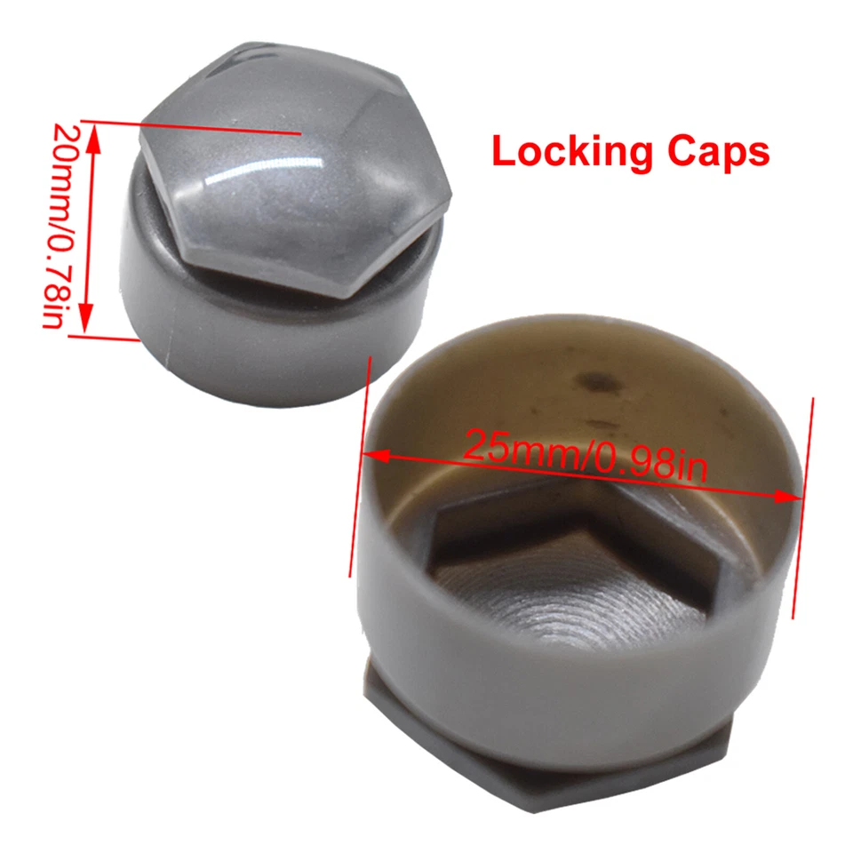For Audi A4 A6 Q3/Q5 Lug Nut Covers Kit Car Wheel Nuts Center Hub Caps Gray 25mm Foto 4 de 4
