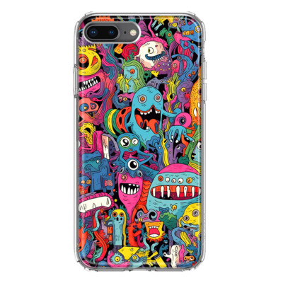 For Apple iPhone 7/8 Plus Shockproof Case Psychedelic Aliens Characters