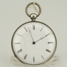 Rare Antique Silver Pocket Watch Men's no fusee duplex chronometer no repeater