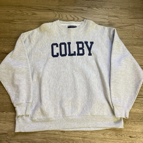 Vintage 90s Champion Reverse Weave Colby College Maine Crewneck Sweatshirt 