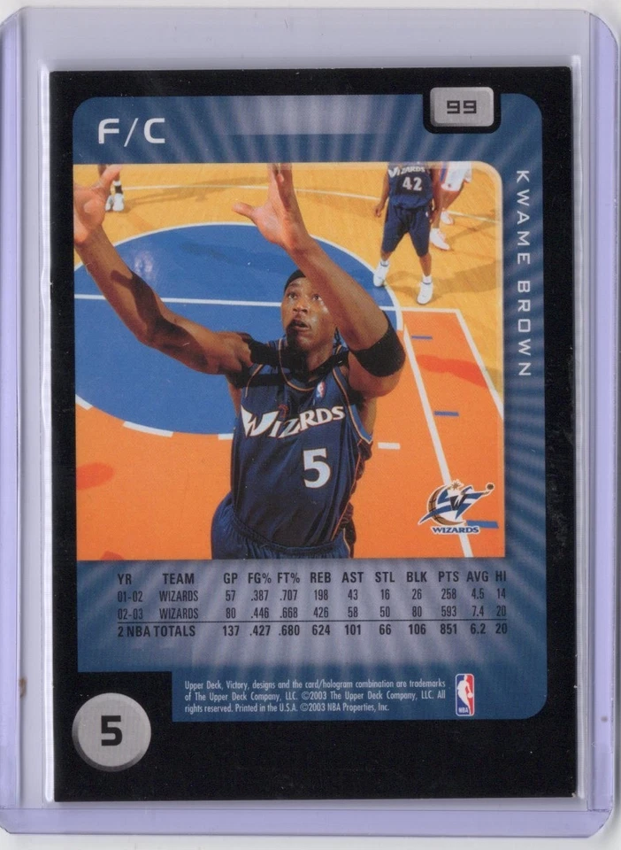 2003-04 Upper Deck Victory - Kwame Brown #99 - Image 2 of 2