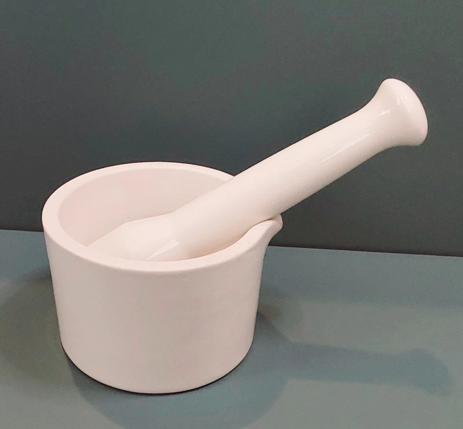 Vtg 1960s Cooper Mortar and Pestle Patent Pending Model A White Porcelain MCM