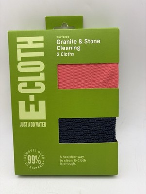 E-Cloth Granite & Stone Cleaning Cloth Set 2 Pc Microfiber Just Add Water New