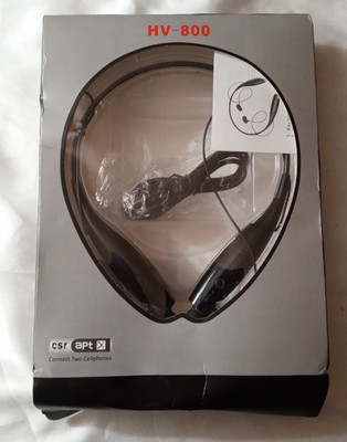 wireless headphones headset in ear HV-800, black, connect 2 cellphone, NOS