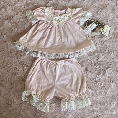 Vintage Memories Jo Lene Toddler Girl 12 Month Pink Dress w Bloomers Set |  eBay