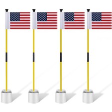 Meooeck 4 Pack Golf Flagstick 3ft Putting Green Pin Flag and Hole Cup Set for...