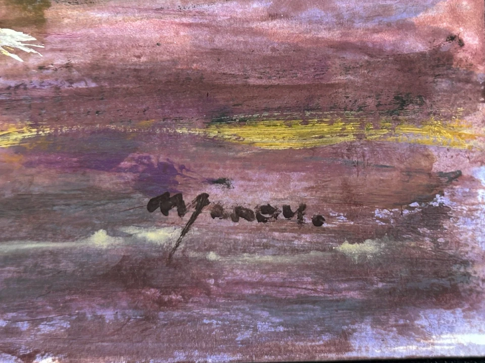 Aquarelle sur carton signature à identifier - La Motte Villecroze Tourtour - Photo 4/4