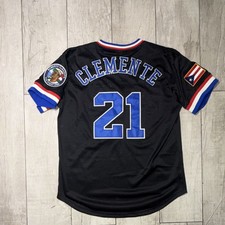 Ebbets Field Flannels Santurce Crabbers Roberto Clemente Jersey Black Size L
