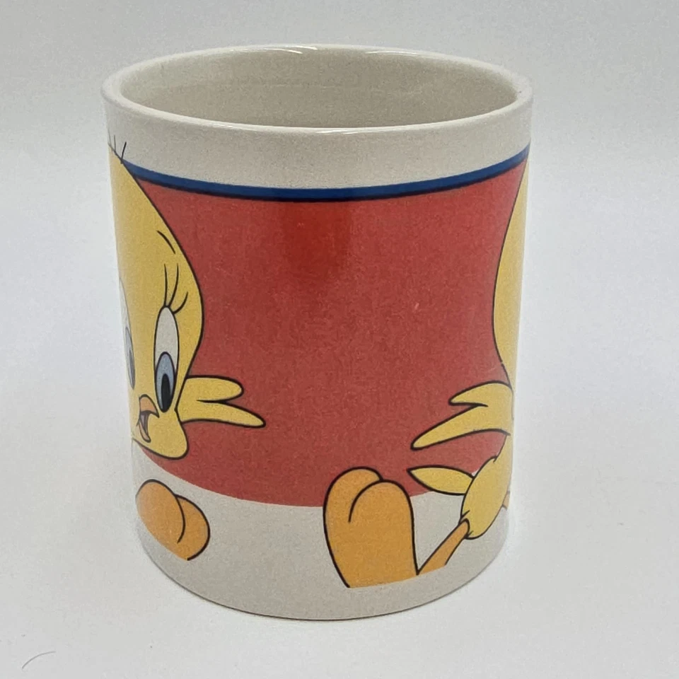 LOONEY TUNES Tweety Bird Mug Gibson 1993 Vintage Red Cartoon Coffee Cup - Image 2 of 4