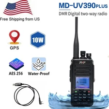 With GPS TYT MD-UV390Plus AES256 Encryption 10W DMR Digital Radio with USB