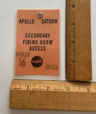 Original 1972 NASA Apollo 16 Secondary Firing Room Access Employee Badge #203