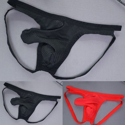 Herren Netz Hohl Tanga Unterwäsche Offen Po Riemen G String Elefanten Nase Desi