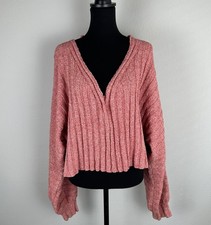 Free People Streetscape Pullover Sweater Womens Small Oversized Cropped Slouchy