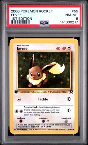 2000 POKEMON ROCKET 1ST EDITION #55 EEVEE PSA 8