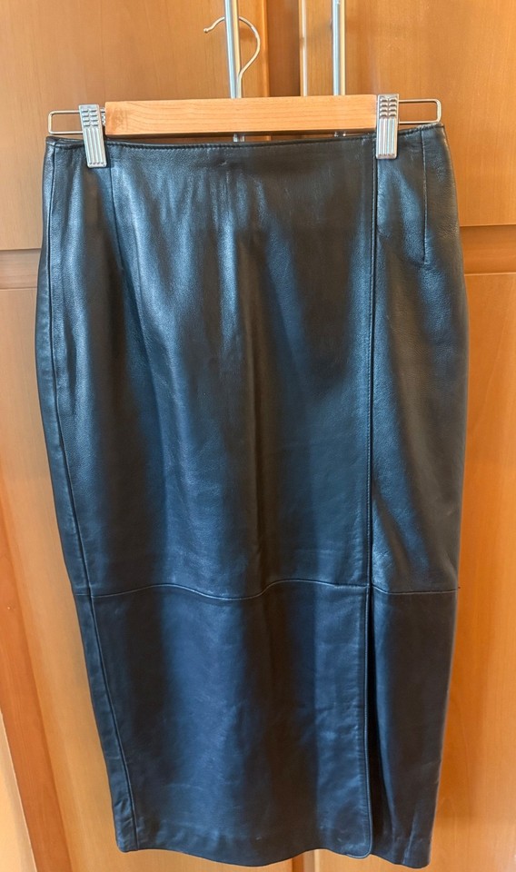 VTG Casual Corner Black midi Skirt Fully Lined Tailored Classic Women Size 12