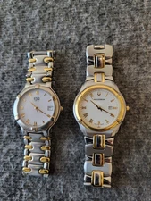 ACCUTRON 28B59 and ESQ by MOVADO MENS SET (2) VINTAGE SWISS WATCHES- NEW BATTS