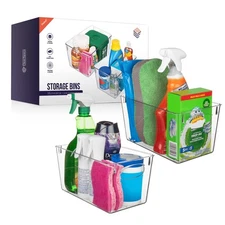 Clear Plastic Storage Bins – Perfect Kitchen Organization and Storage or Pant...