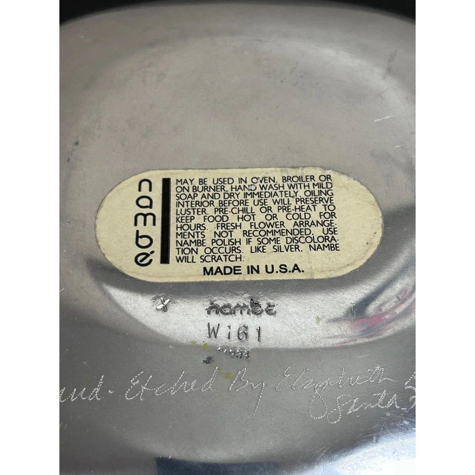 Nambe W161 Roadrunner Desert Landscape Etched Aluminum Dish Tray Santa Fe 1990 - Image 4 of 4