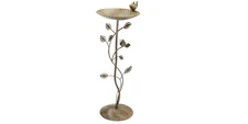Bird Baths for Outdoors-Metal Bird Bath Bowl - Golden Birdbaths Stand with Le...