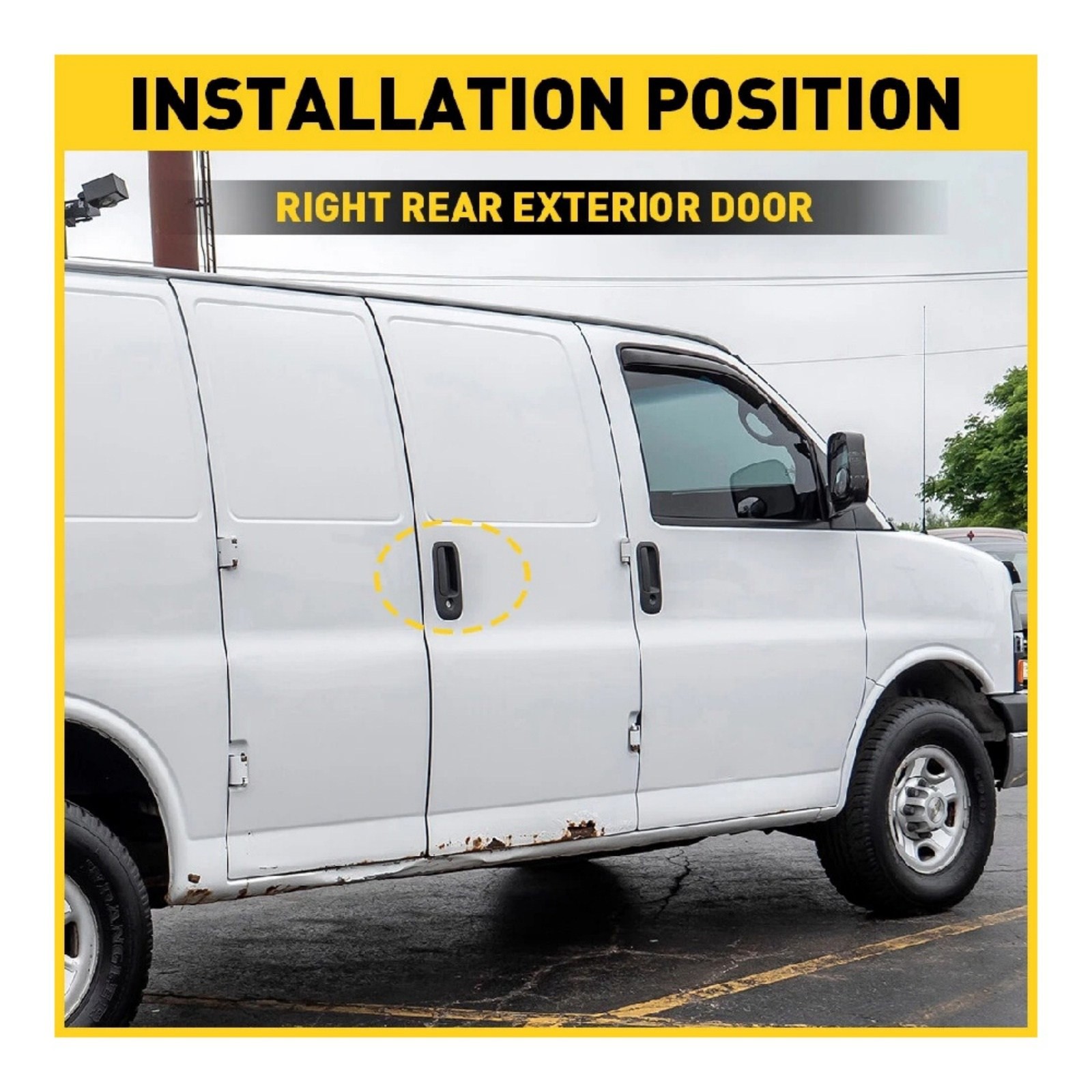 Right Rear Outside Door Handle for Chevy Express Van 1500 2500 3500 Models thumbnail 12