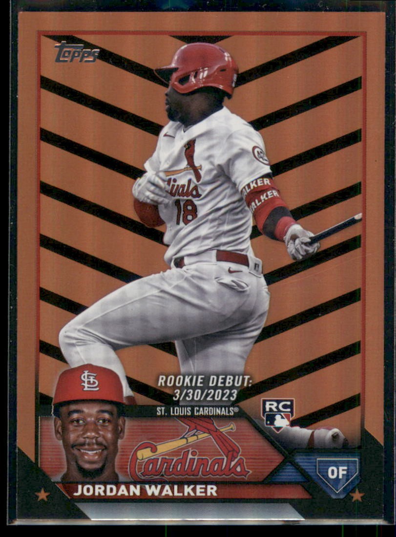 2023 Topps Update Jordan Walker Orange and Black Foil RC #US122 Cardinals