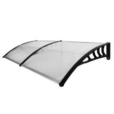 40"x 80" Black Bracket Polycarbonate Front Door Window Awning Patio Cover Canopy