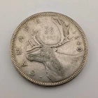 Canada 1940 25 Cents 25c Canadian Caribou Quarter Coin - 80% Silver - ASW .150oz