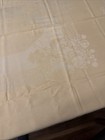 Vintage Cotton Blend Damask Light Peach Floral Jacquard Tablecloth 52”x82” — photo 3
