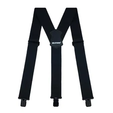 Black Y Back Suspenders for Men, 2 Inch Wide, Heavy Duty Clips, Work Suspende...