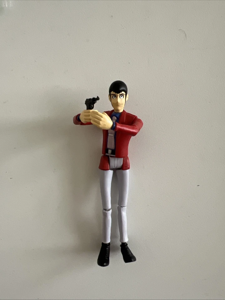 Lupin the 3rd figura de acción figura de 3 pulgadas chaqueta roja y pistola Foto 3 de 4