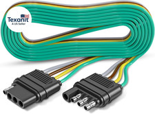 4 Pin Trailer Connector Harness Extension 80 Inch, 16AWG 4 Way Trailer Plug Flat