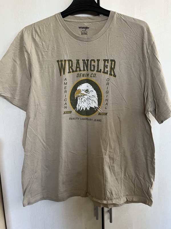Brown Wrangler Men’s Eagle Tee Size 2XL 100% Cotton