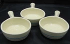 Vintage McCoy French Onion Handled Soup Bowls Blue & Pink Stripes Set of 3 #874