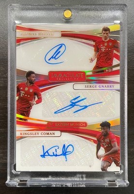 2021 Panini Immaculate Soccer Muller Gnabry Coman Gold Triple Auto Bayern 5/10