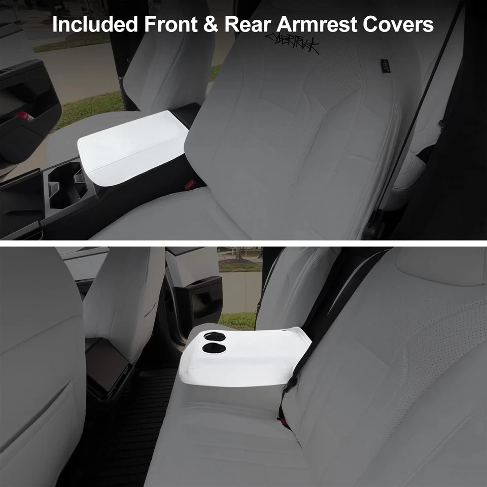  Juego de fundas de asiento para Cybertruck cubierta completa de cuero napa protector de asiento Foto 2 de 4