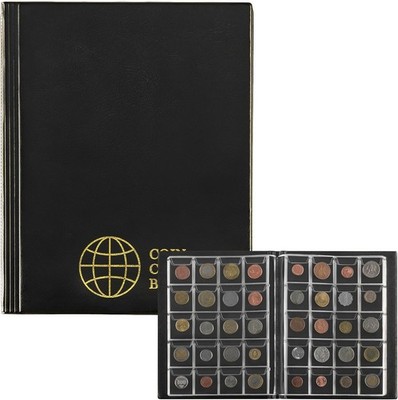 Münzalbum 10 Seiten 200 Taschen Schwarz Aufbewahrung