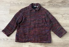 Chico's Design Jacket Womens 2 Multicolor Silk Blend Tweed Full Zip Lined Boho