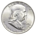 Choice Unc 1960 D Franklin Half Dollar Gem BU From Original Roll *4090