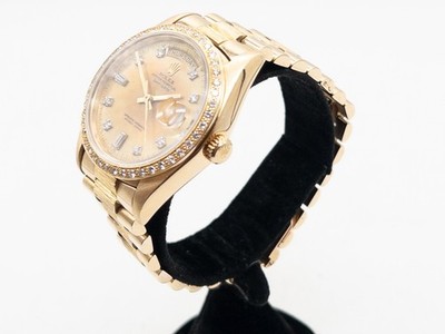 $40,000 ROLEX 18078 BARK 2ct VS G Diamond 18k Yellow Gold Mens