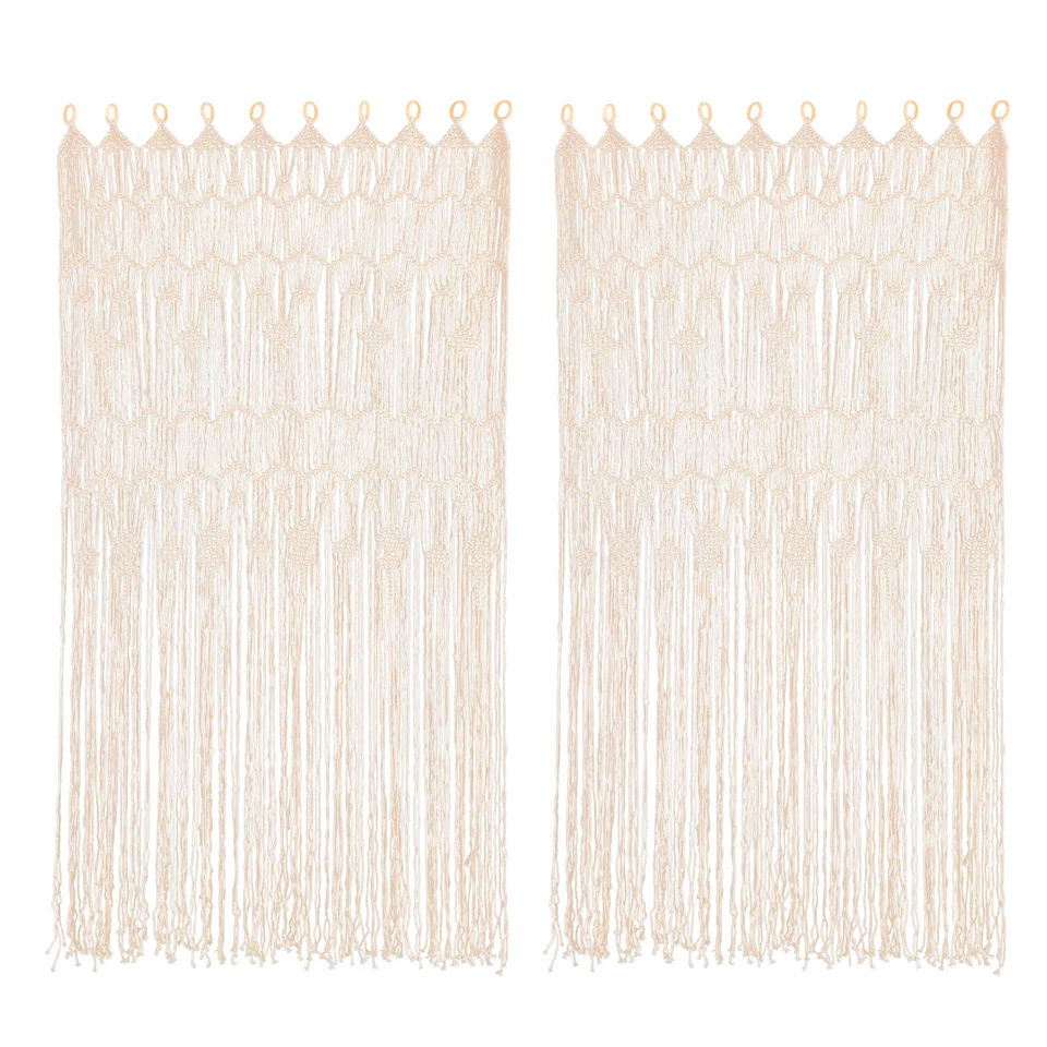 Large Macrame Curtain Handmade Wall Hanging Tapestry Boho Doorway Decor - Image 3 of 4