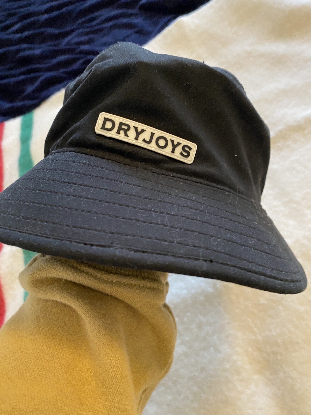 FootJoy FJ Golf DryJoys Black Bucket Rain Hat w/White Logos Waterproof