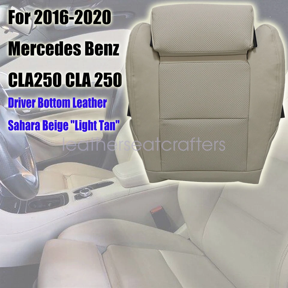 Cubierta inferior de asiento de cuero tostado para Mercedes Benz CLA250 C117 2016 A 2020 Foto 3 de 4