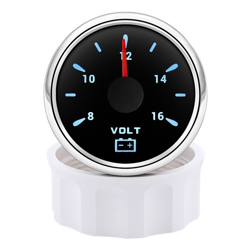2" 52mm Universal Pointer Volt Meter Voltage Voltmeter Gauge 8-16V For Boat Car - Picture 7 of 19
