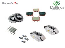 TERRAFIRMA PERFORMANCE FRONT BRAKES UPGRADE DRILLED + GROOVED WAVY KIT FITS DEF 