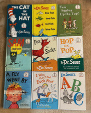 Dr. Seuss Lot Of 9: The Cat in the Hat, ABC, Vtg. Sam  the Firefly, One Fish..